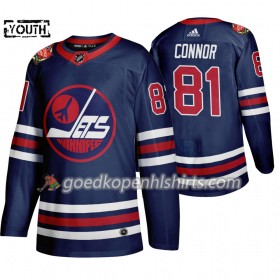 Winnipeg Jets Kyle Connor 81 Adidas 2019 Heritage Classic Navy Authentic Shirt - Kinderen